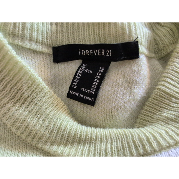 Forever 21 Green XS smiley face sweater y2k style long sleeve - Picture 7 of 7